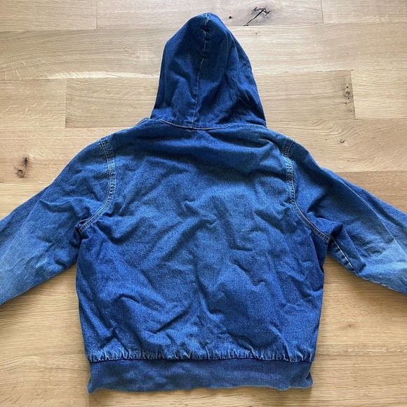 Vintage Womens Denim Jacket Yellowstone Patch Hooded Lined 90s USA - Picture 15 of 16